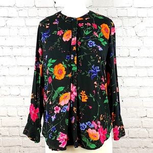 OLD NAVY Floral Popover Tunic Shirt Petite Medium